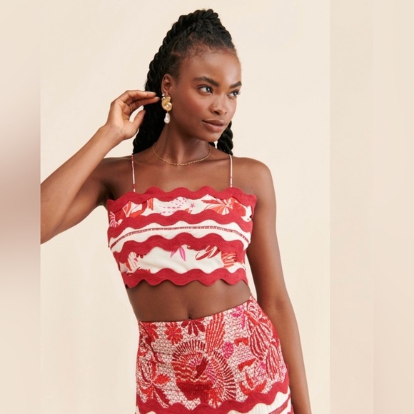 FARM Rio Tiles Printed Crop Top - Picture 2 of 12